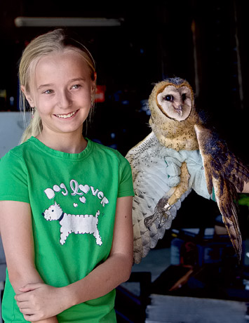 Barn Owl and friend - Larry Hitchens